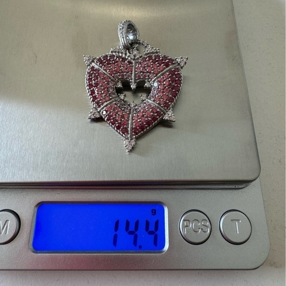 Judith Ripka Pink Diamond 925 Sterling Silver Heart Pendant Necklace NWOT - Picture 13 of 15